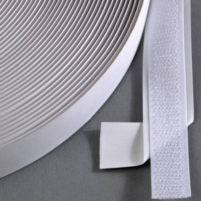 Klittenband Haak, Wit, 20mm x 25mtr, Zelfklevend Klittenband Haak, Wit, 20mm x 25mtr, Zelfklevend