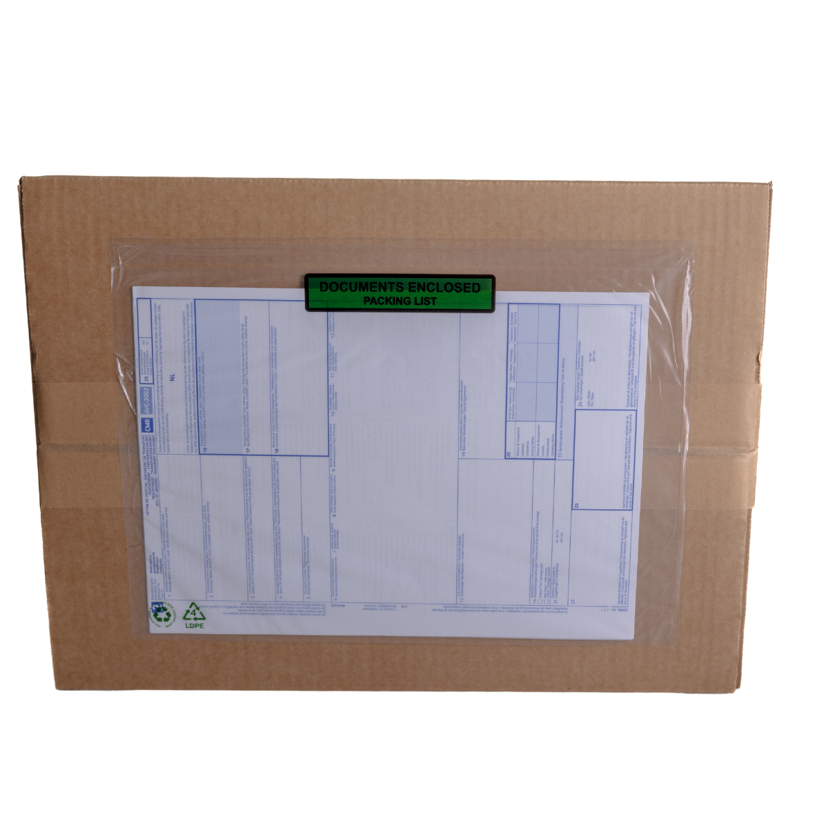 Paklijst enveloppen C4 60% recycled PE Document enclosed - Packinglist